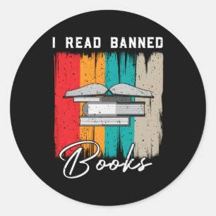 Book Reader I Read I'M With The Banned Books Readi Classic Round Sticker