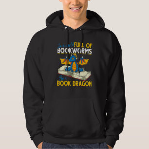 Book Reading Bookworm Librarian Cute Book Dragon Hoodie