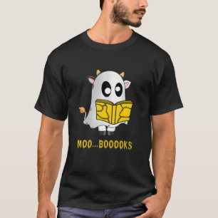 Book Reading Cow Funny Pumpskin Halloween T-Shirt