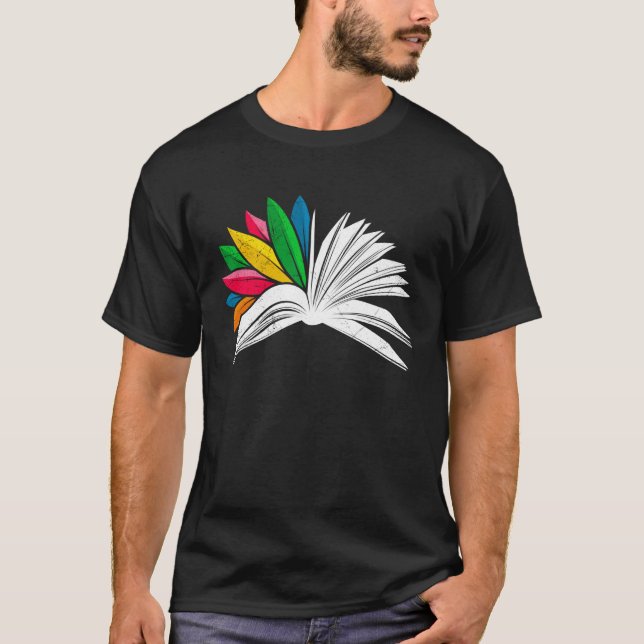 Book  reading enthusiasts book flower Book Love T-Shirt (Front)
