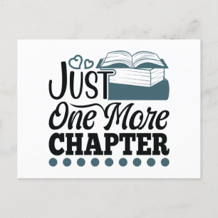 Book Reading Just One More Chapter Funny Bookworm  Postcard