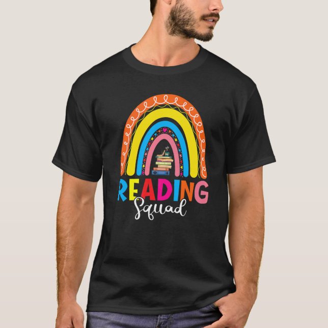 Book Reading Lover Bookish Bookworm Rainbow Readin T-Shirt (Front)