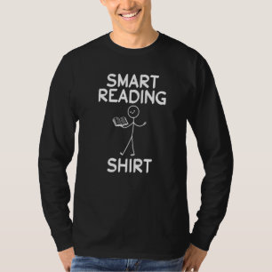 Book Reading Stick Figure Smart Reading Book Read T-Shirt