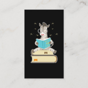 Book Reading Tea Coffee Bookworm Magical Zebra Business Card