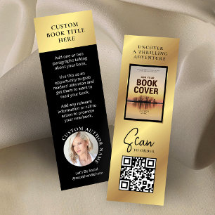 Book Release Author Photo Mini Gold Bookmark Card