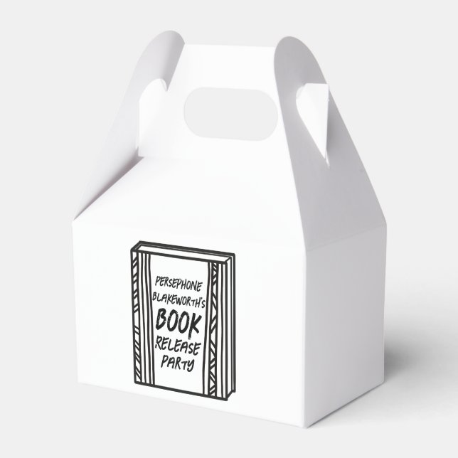 Book Release Party Illustrated Gift Favour Box (Front Side)