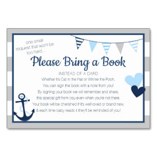 Book Request Ahoy Nautical Boy Baby Shower Card