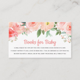 Book Request Baby Shower Blush Pink Floral Card