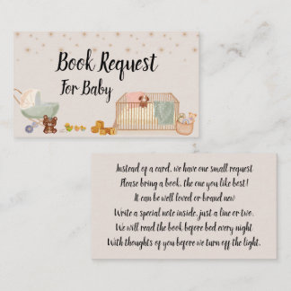 Book Request, Baby Shower  Enclosure Card