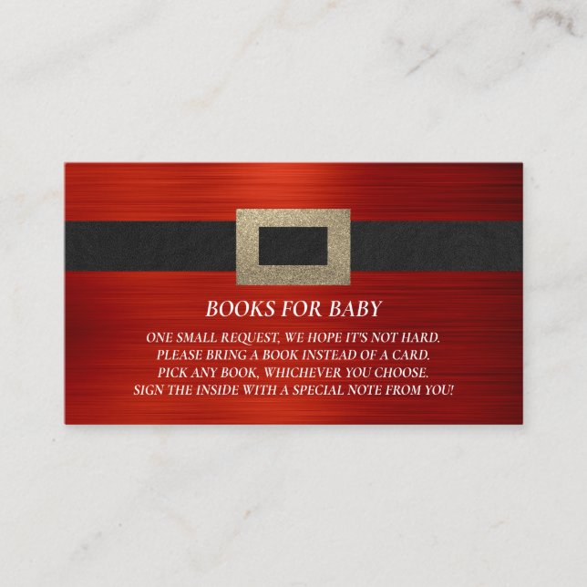 Book Request Baby Shower Insert Santa Baby (Front)