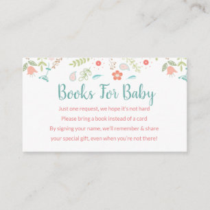 Book Request   Baby Shower Invitation Insert Card