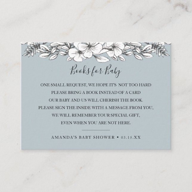 Book Request Baby Shower Invitation Insert Card (Front)
