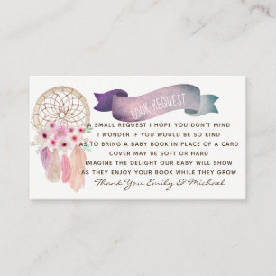 Book Request Baby Shower Invite Insert - Boho Poem