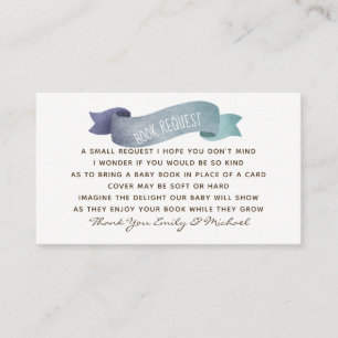 Book Request Baby Shower Invite Insert - Poem