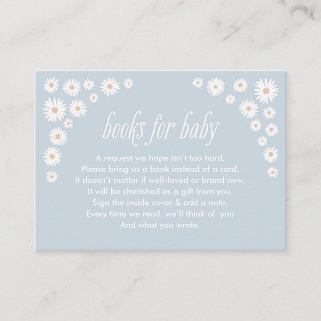 Book Request Boho Daisy Baby Shower Enclosure Card (Front)