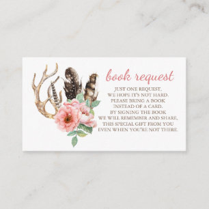 Book Request Boho Floral Enclosure Card