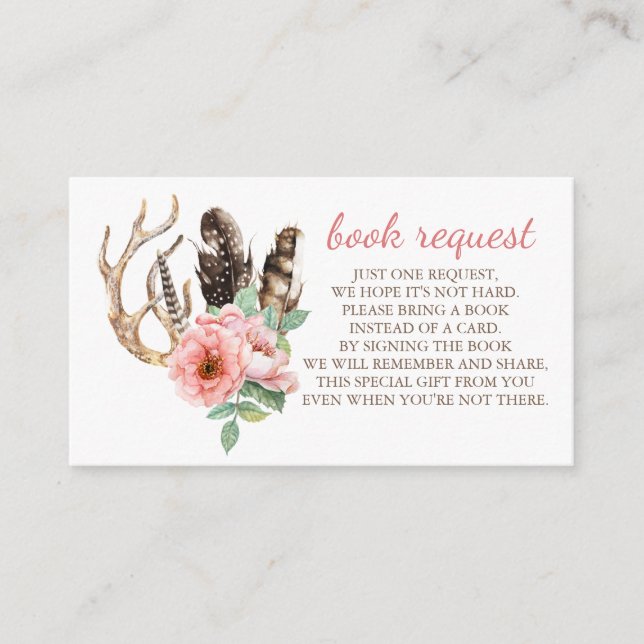 Book Request Boho Floral Enclosure Card (Front)