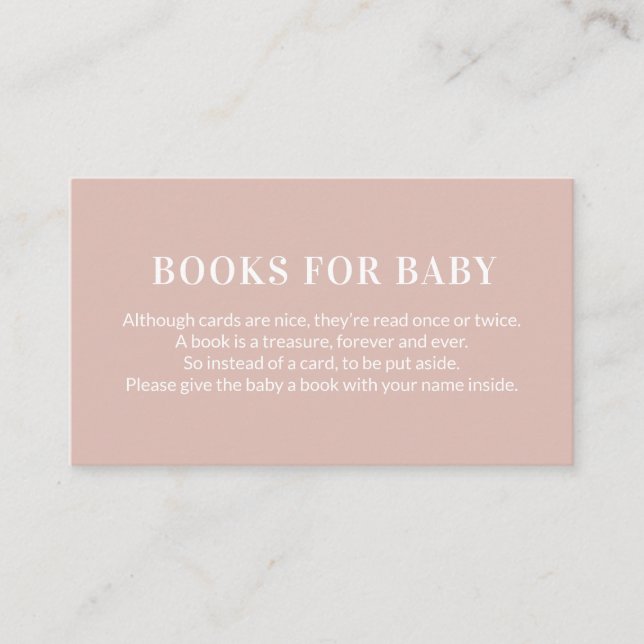 Book Request Books for Baby Pink  Enclosure Card (Front)