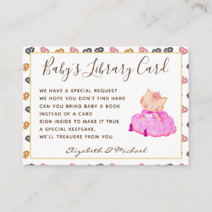 Book Request Card Baby Girls Shower 1st Birthday  