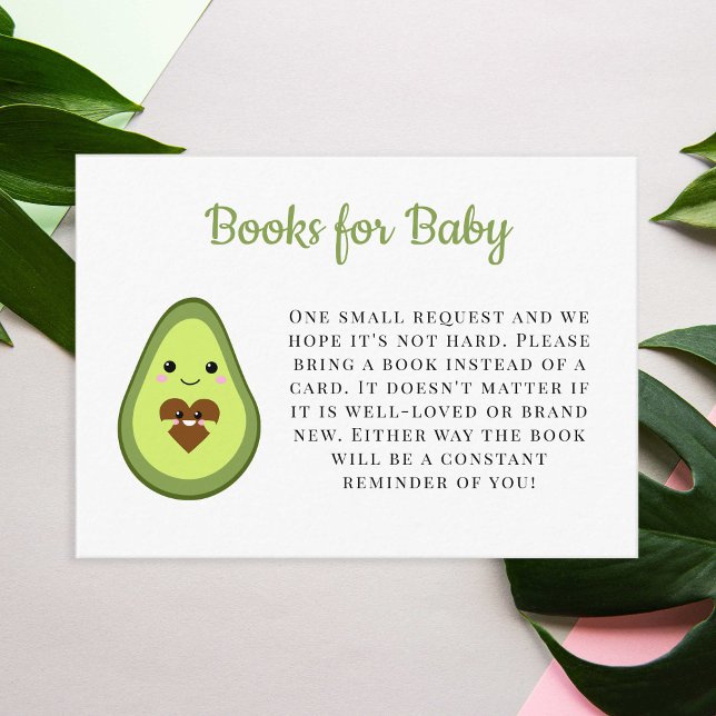 Book Request Card Kawaii Avocado Baby Shower Cute (Creator Uploaded)
