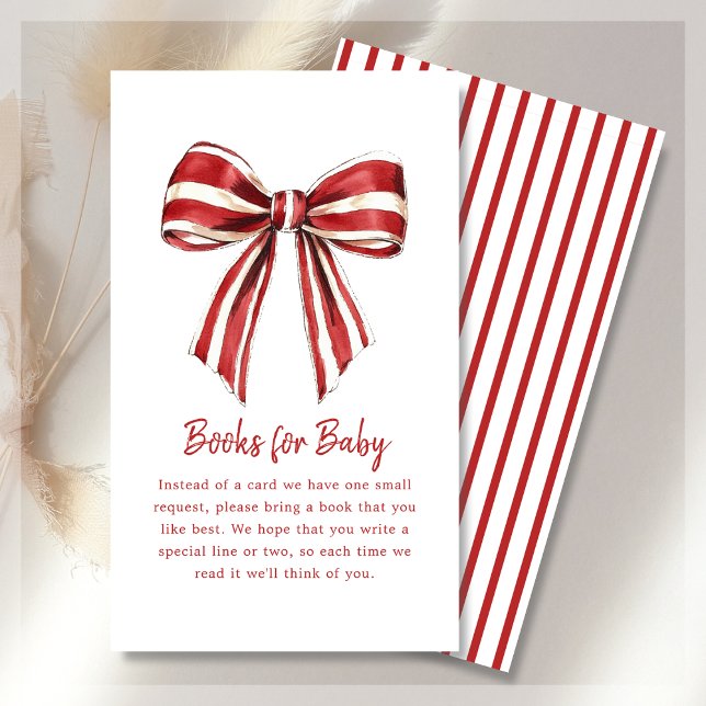 Book Request | Christmas Coquette Bow Baby Shower  Enclosure Card (Creator Uploaded)