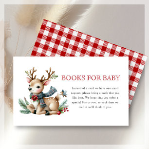 Book Request   Christmas Reindeer Baby Shower  Enclosure Card