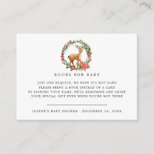 Book Request   Christmas Reindeer Baby Shower Enclosure Card