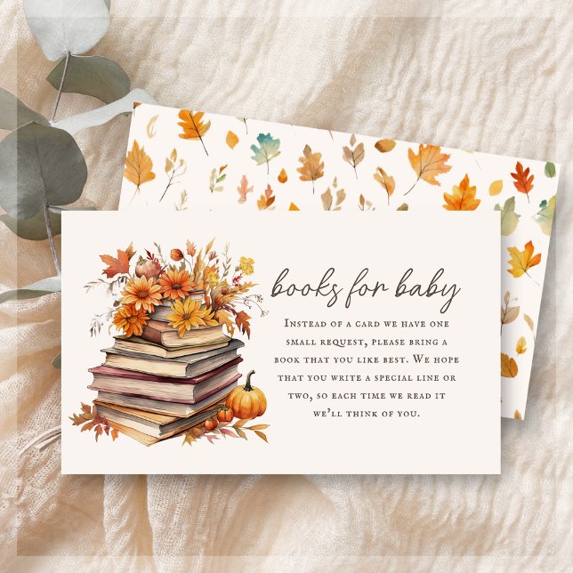 Book Request | Fall Book Themed Baby Shower  Enclosure Card (Creator Uploaded)