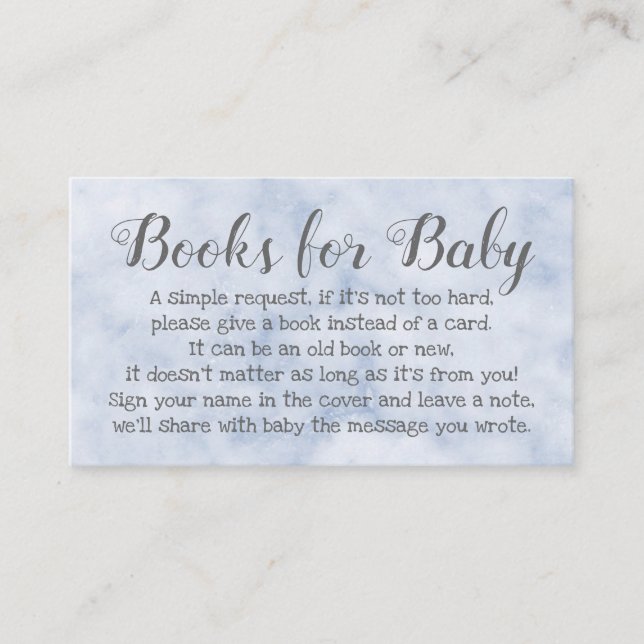Book Request for Baby Shower Blue Poem Invitation (Front)