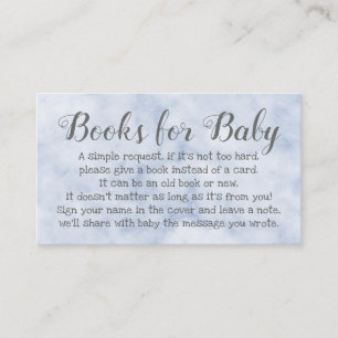 Book Request for Baby Shower Blue Poem Invitation