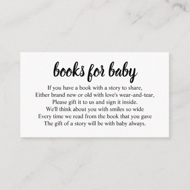 Book Request for Baby Shower Enclosure SImple Card (Front)