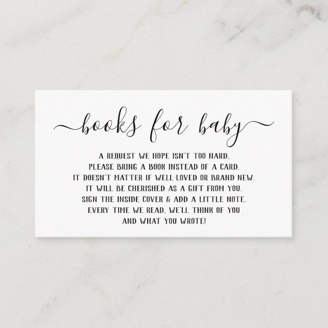 Book Request for Baby Shower Invitation (Front)