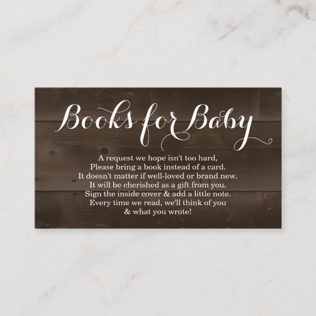 Book Request for Baby Shower Invitation - Rustic (Front)
