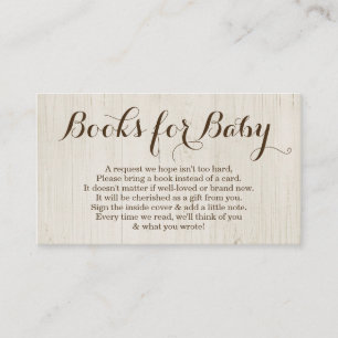 Book Request for Baby Shower Invitation - Rustic