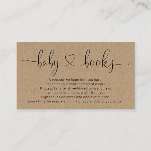 Book Request for Baby Shower Invitation - Rustic (Front)