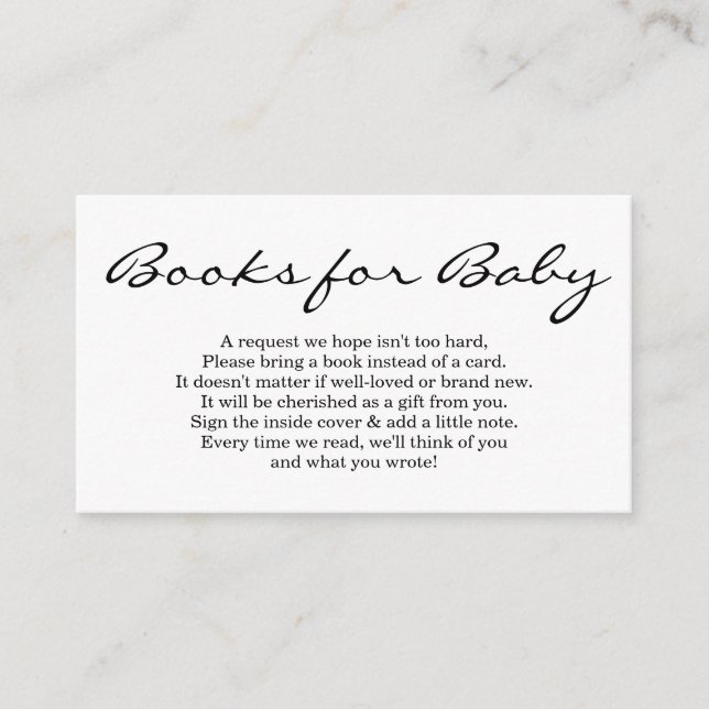 Book Request for Baby Shower Invitation - Simple (Front)
