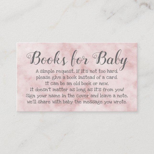 Book Request for Baby Shower Pink Poem Invitation (Front)