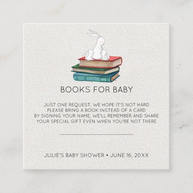 Book Request | Little Bunnies Baby Shower Insert (Front)