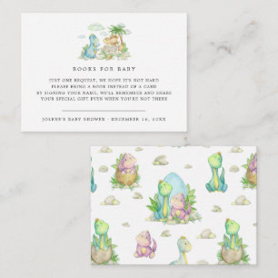 Book Request   Little Dinosaur Baby Shower  Enclosure Card