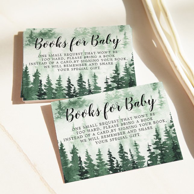 Book Request Misty Forest Baby Shower Enclosure Card (Creator Uploaded)