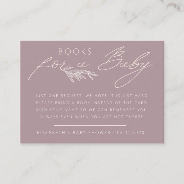 Book request modern baby shower invitation card (Front)