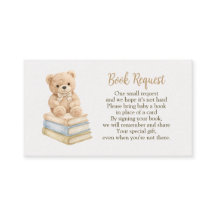 Book Request Neutral Teddy Bear Baby Shower Boho