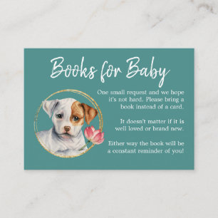 Book Request   Puppy Dog Baby Shower Enclosure Card