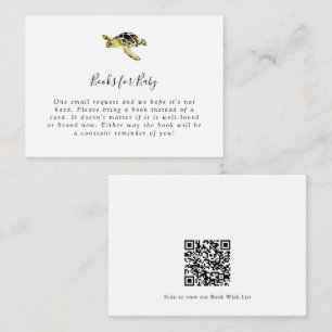 Book Request QR Code Sea Turtle Baby Shower Enclosure Card