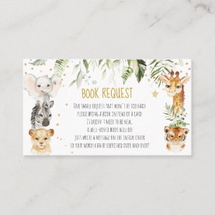 Book Request Safari Baby Shower Card