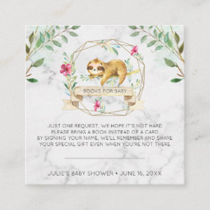 Book Request   Tropical Sloth Baby Shower Enclosure Card