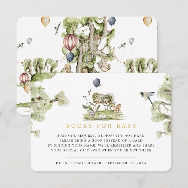 Book Request | Woodland Circus Baby Animals Enclosure Card (Front/Back)