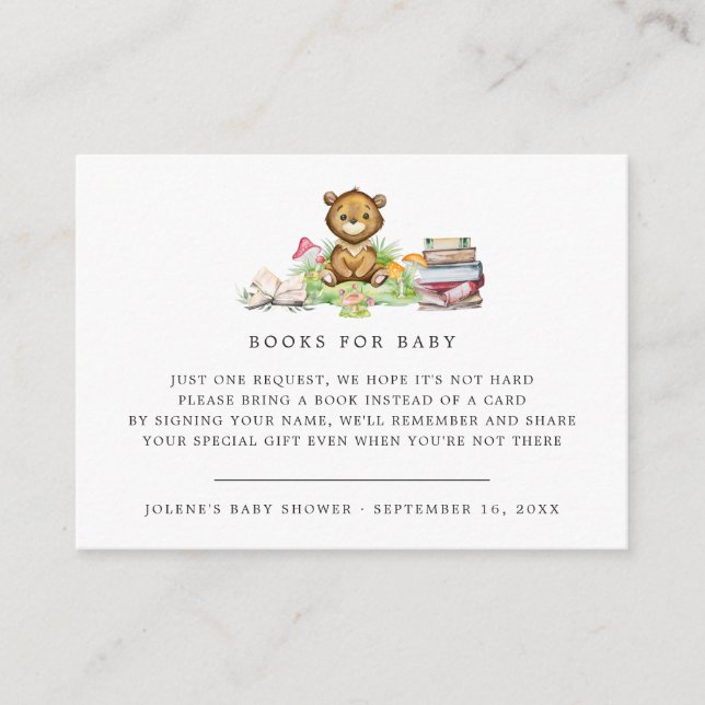 Book Request | Woodland Forest Baby Animals Enclosure Card (Front)