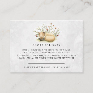 Book Request Woodland Forest Fox Baby Shower Enclosure Card