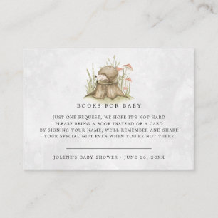 Book Request Woodland Hedgehog Baby Shower Enclosure Card